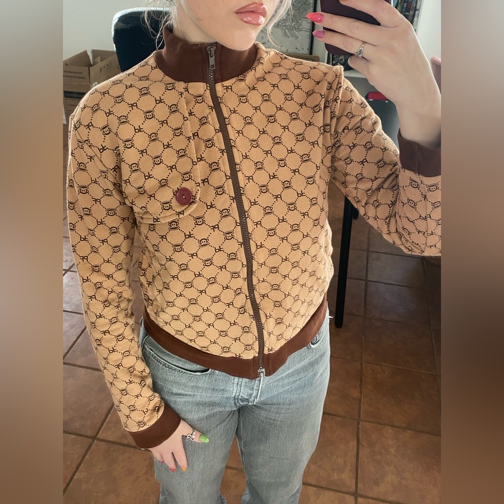 PAUL FRANK BROWN VINTAGE 2000s Y2K FITTED ZIP UP GRAPHIC JACKET